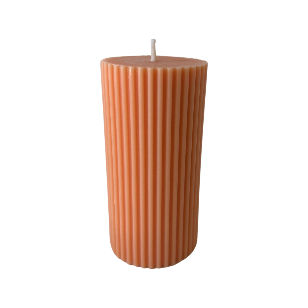 Small Ribbed Pillar Candle