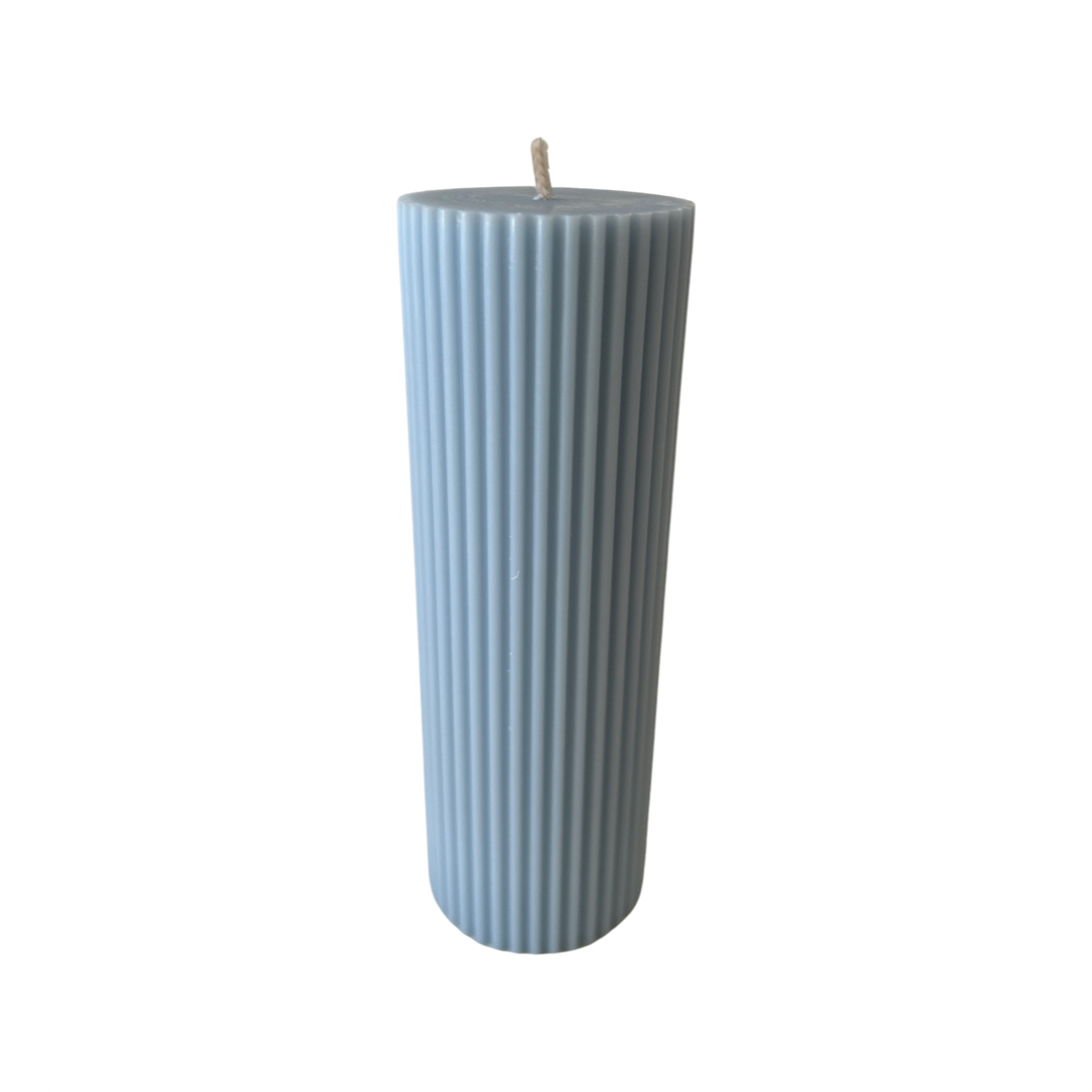 Tall Ribbed Pillar Candle