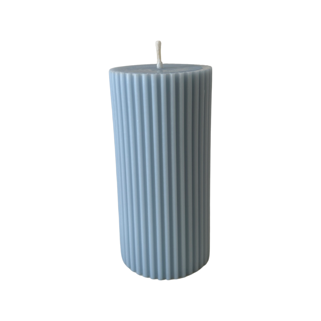 Small Ribbed Pillar Candle