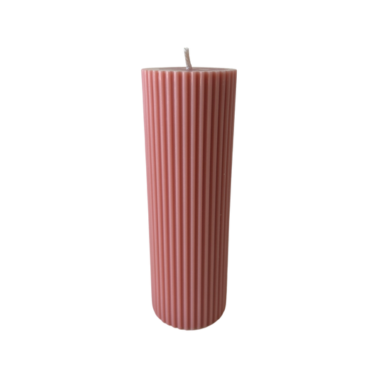 Tall Ribbed Pillar Candle