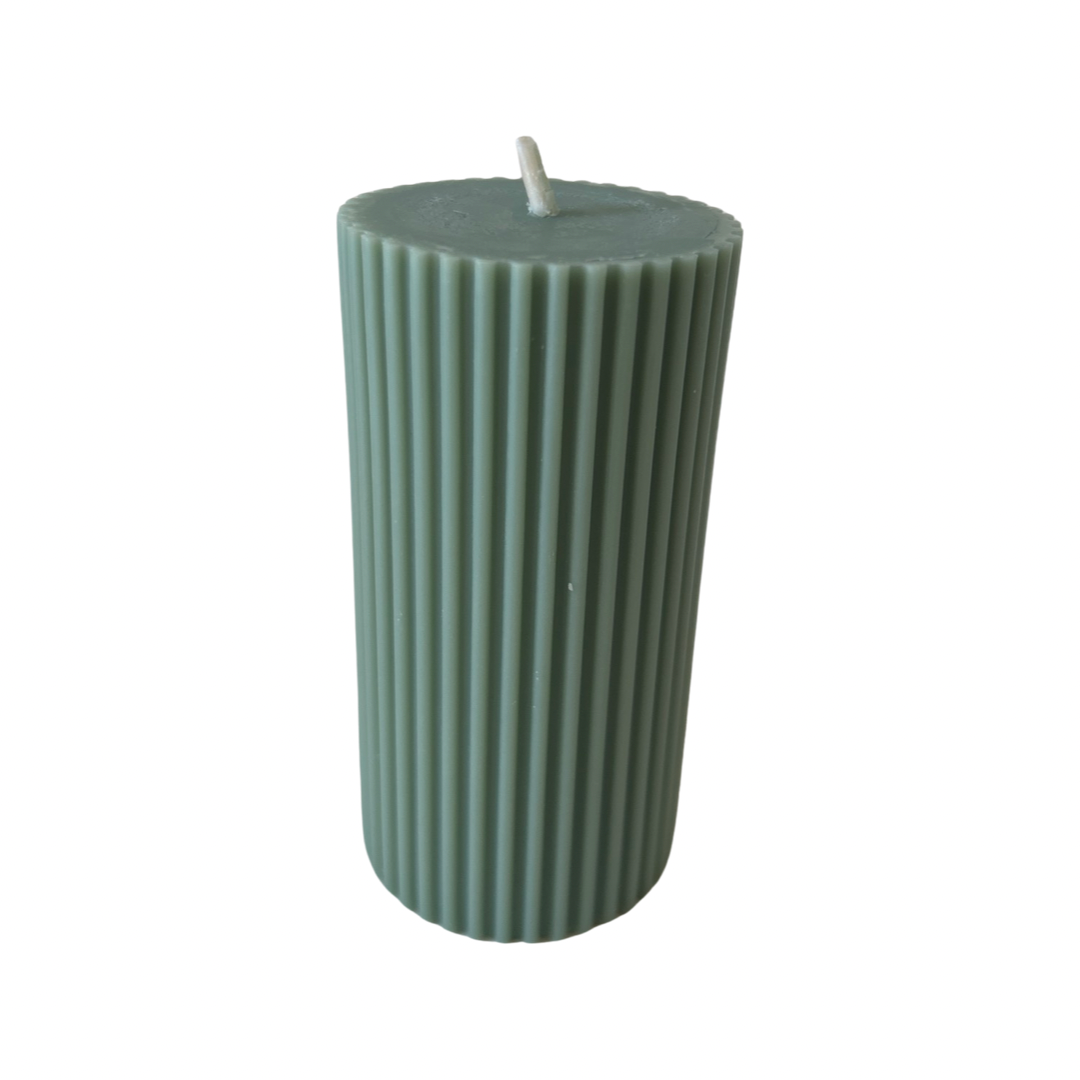 Small Ribbed Pillar Candle