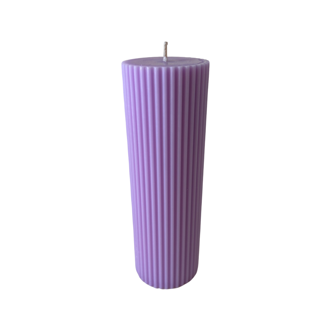 Tall Ribbed Pillar Candle