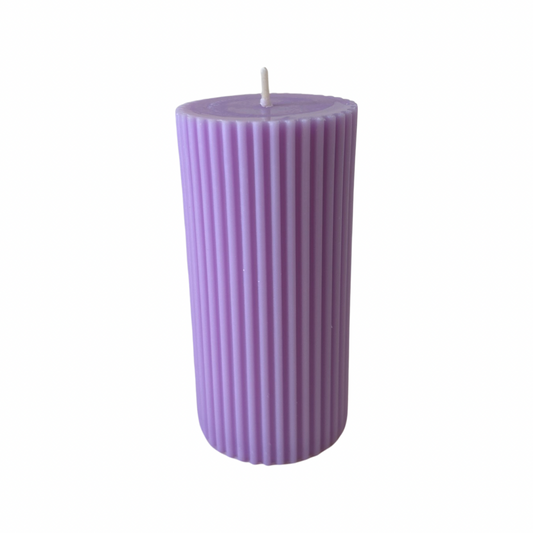 Small Ribbed Pillar Candle