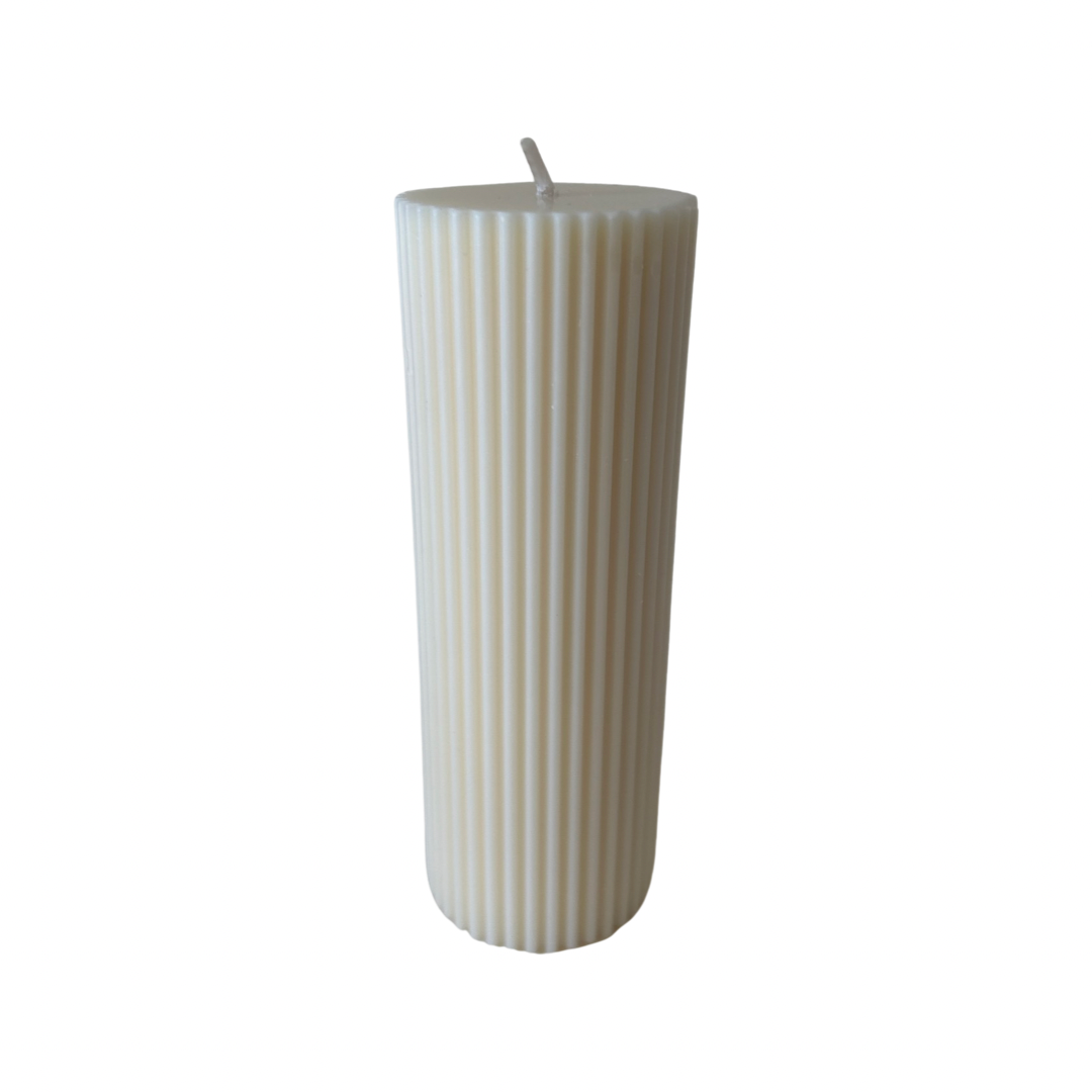 Tall Ribbed Pillar Candle