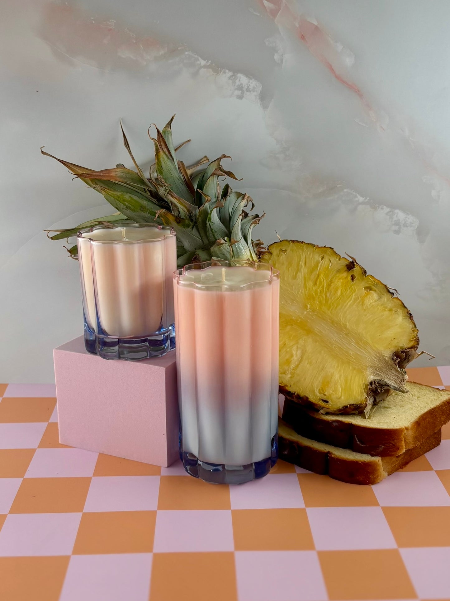 Wavy Glass Candle Large