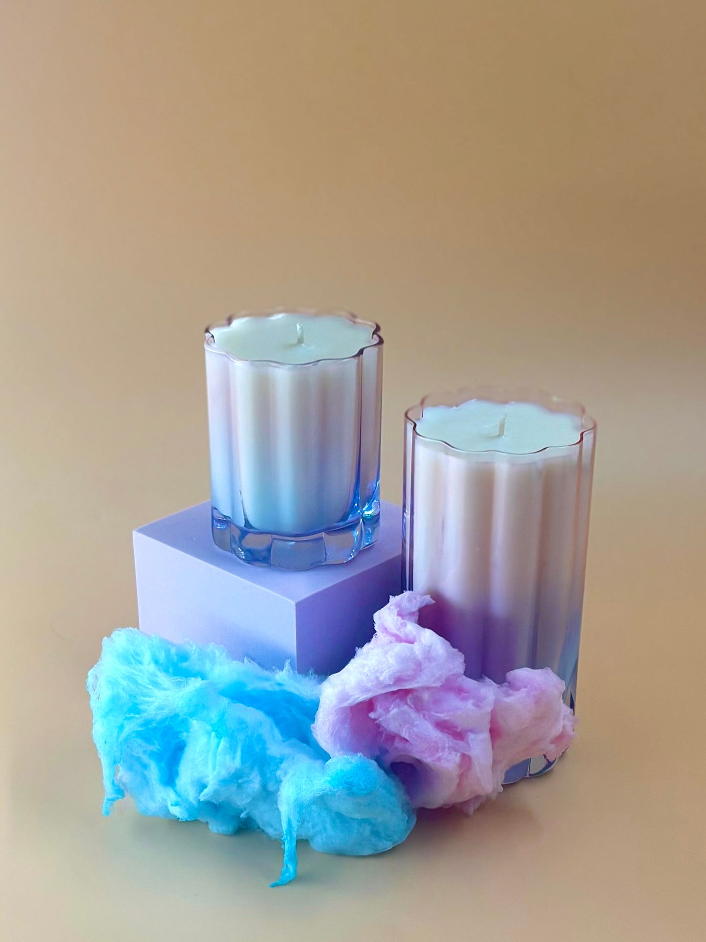Wavy Glass Candle Large