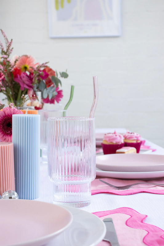 Reusable Wavy Glass Straws