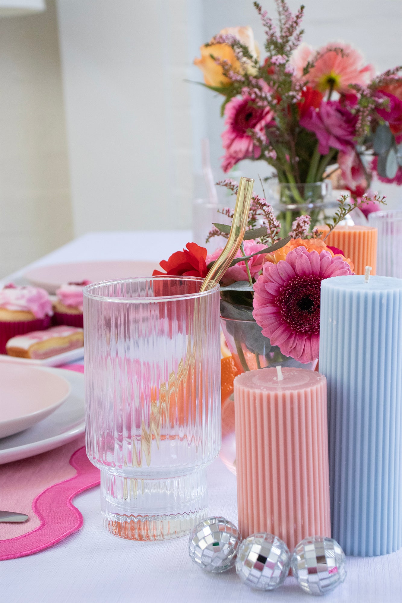 Reusable Wavy Glass Straws