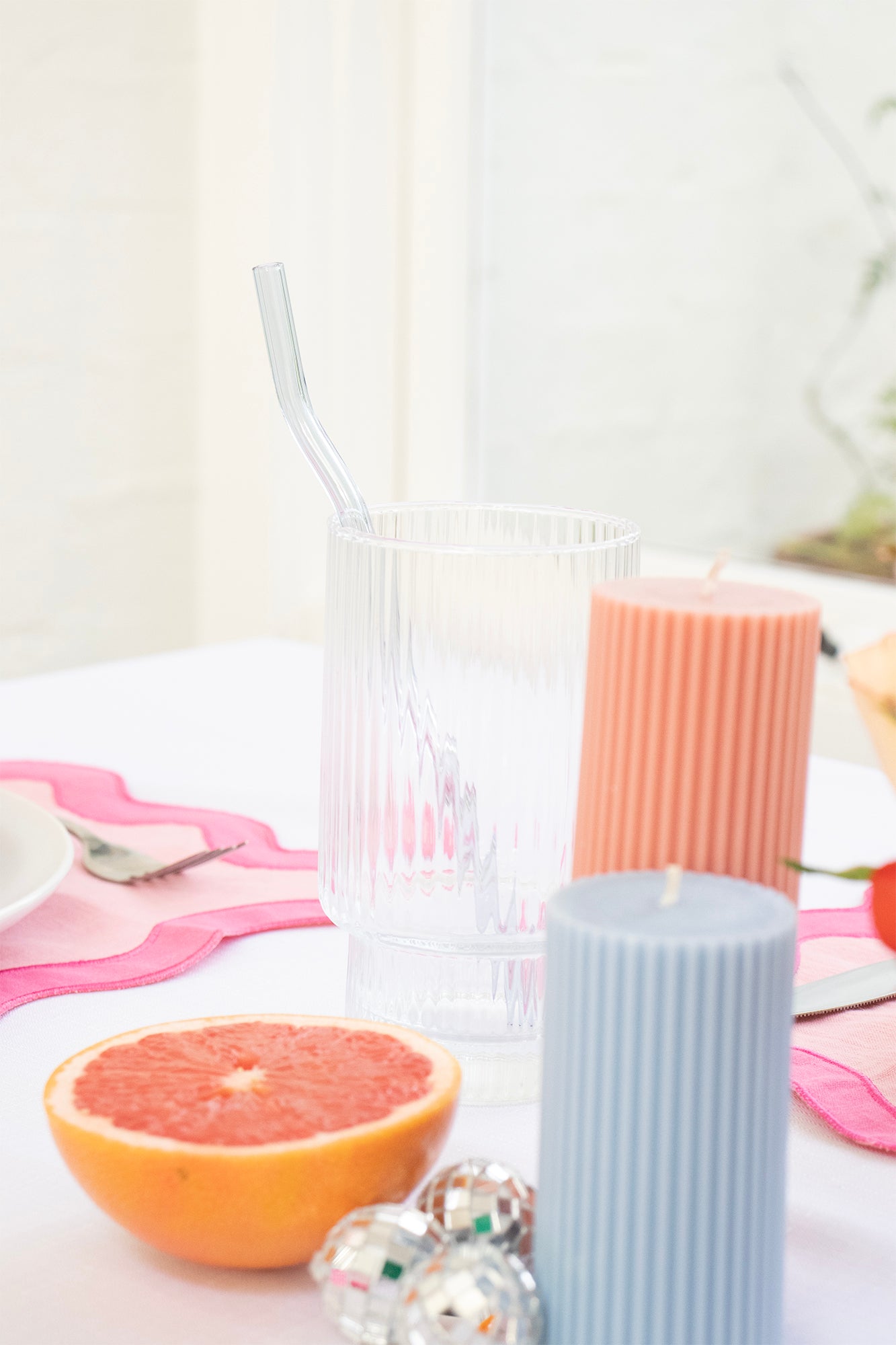 Reusable Wavy Glass Straws