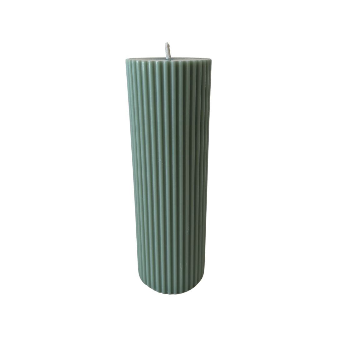 Tall Ribbed Pillar Candle