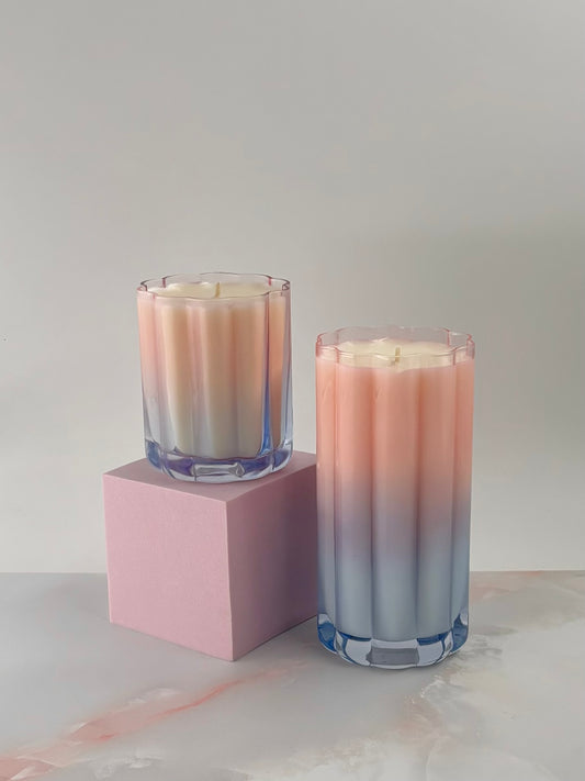 Wavy Glass Candle Large