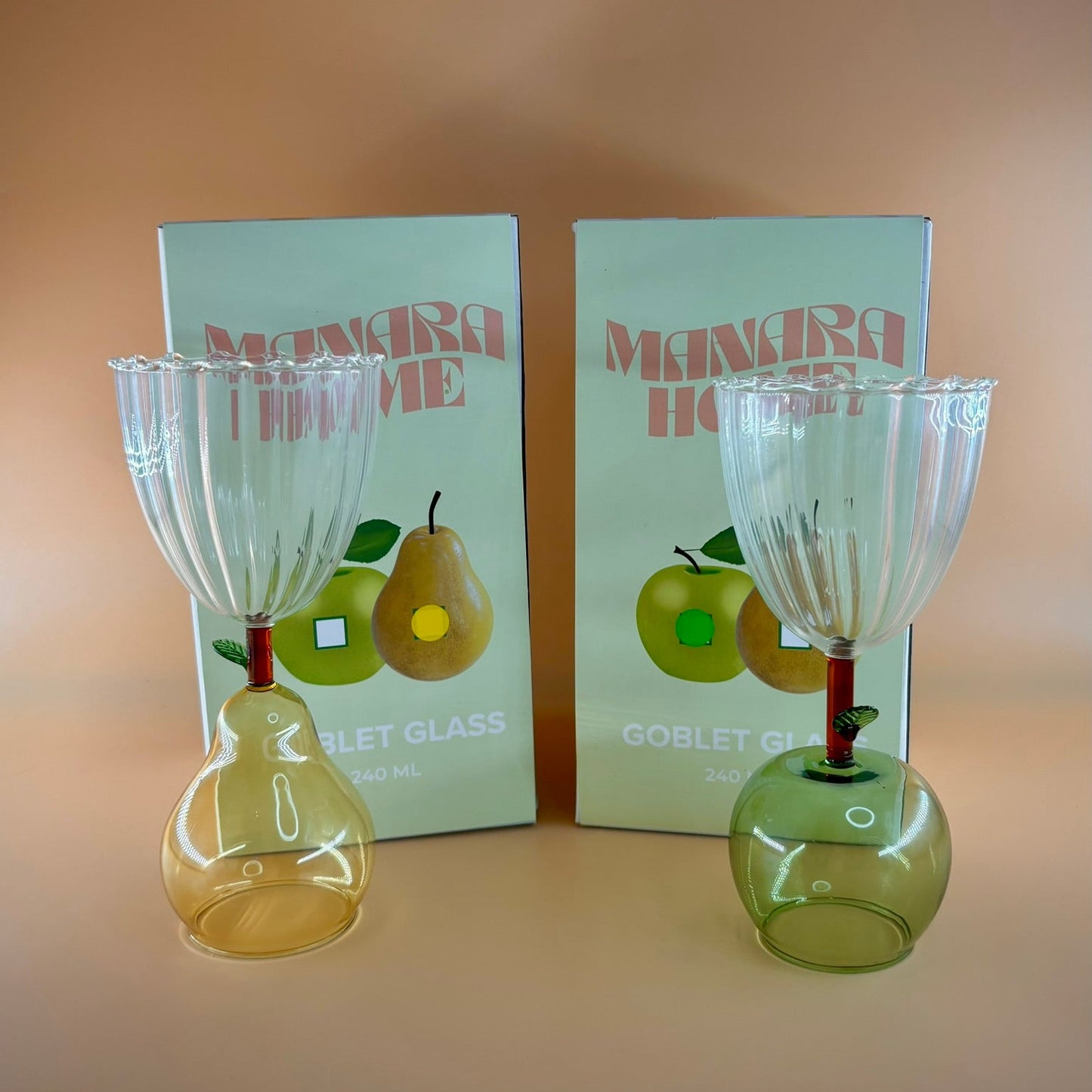 Fruity Goblet Glasses | Apple & Pear