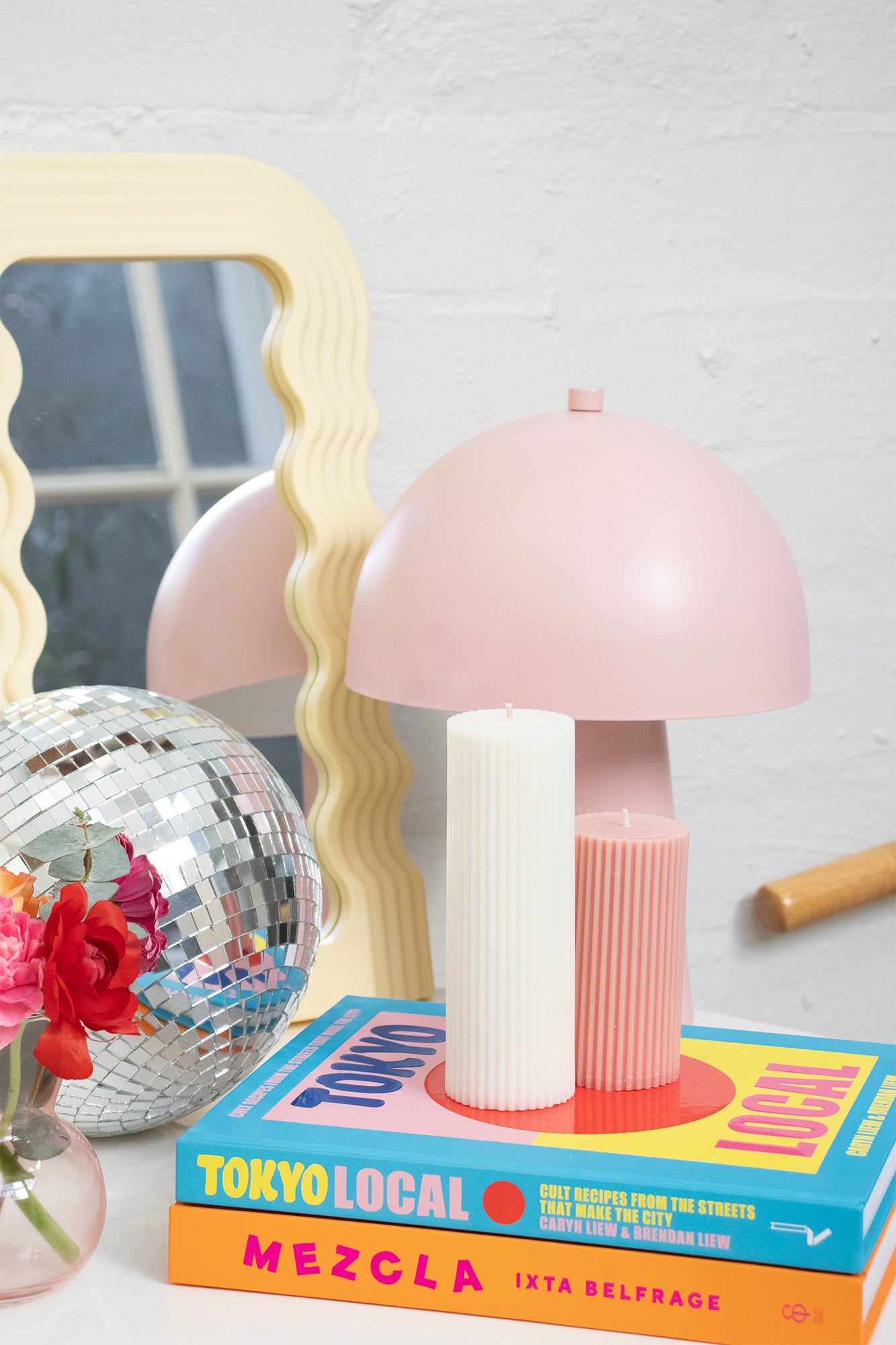 Small Ribbed Pillar Candle